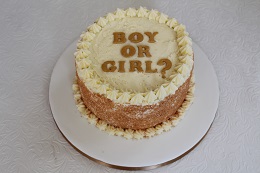 gender reveal sprinkle cake